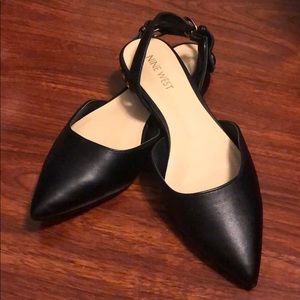 Nine West pointy toe black flats